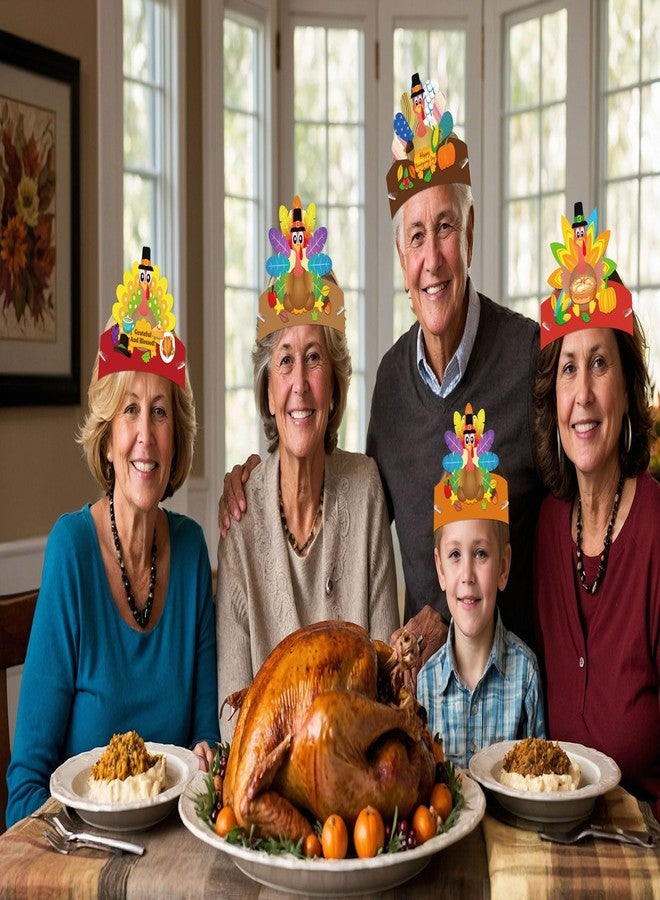 80UncleKimby 36Pcs Thanksgiving Turkey Hat Craft Kit for Kids - DIY Fall Paper Headbands Crowns Arts Decoration for Classroom Activities Party Supplies - Style 3 - Image 4